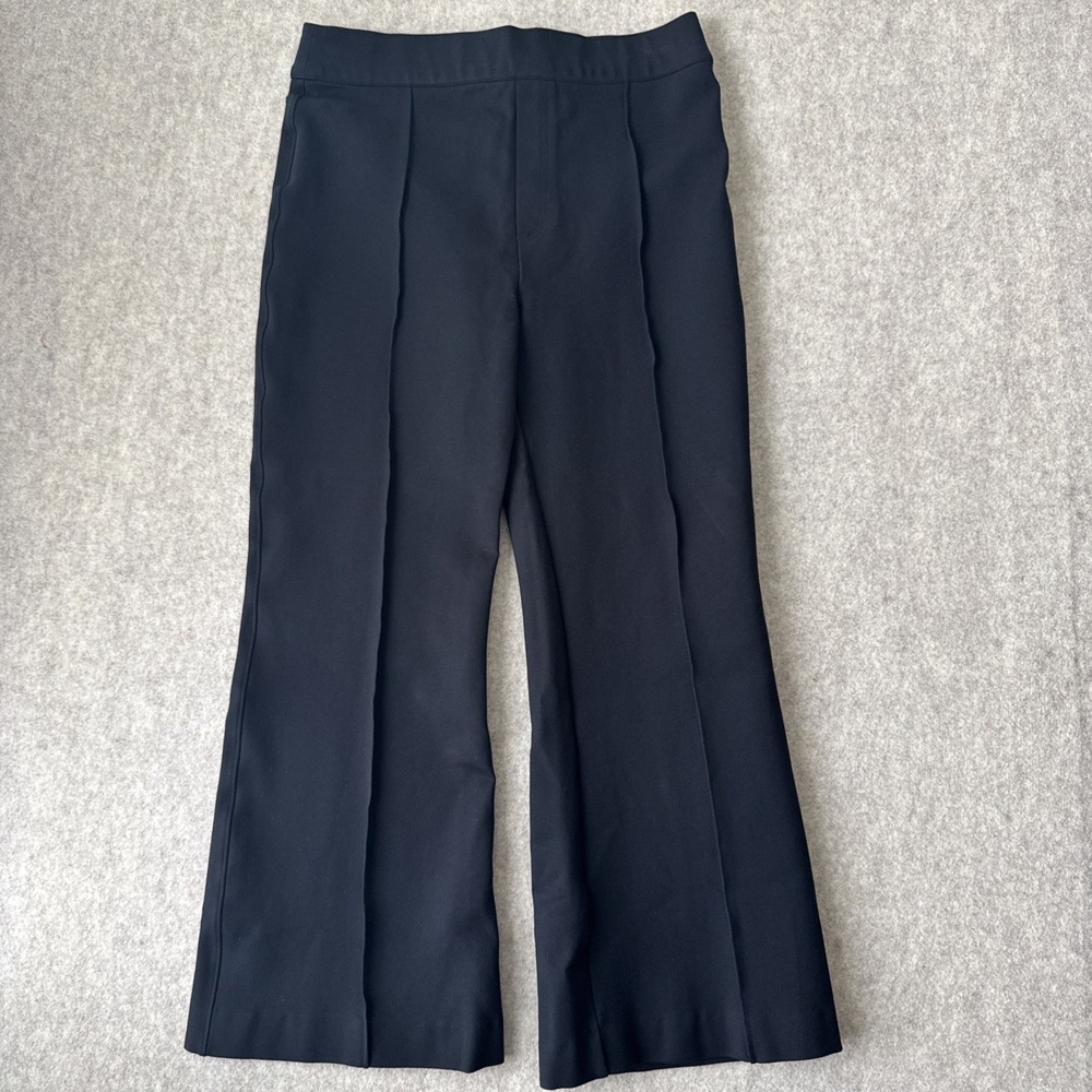 Spanx High Rise Flare Pant Womens Large Black Perfect  Ponte Ankle Length